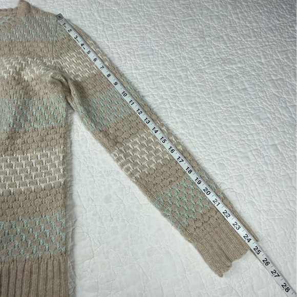 💖5/$25 J.Crew Lambswool Blend Striped Honeycomb Stitch Sweater Women Size S - Picture 13 of 13